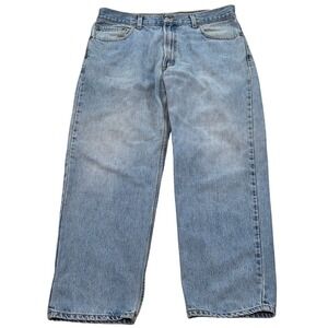 Levis 550 Relaxed Fit Jeans Mens 36x30 Light Wash Blue Denim